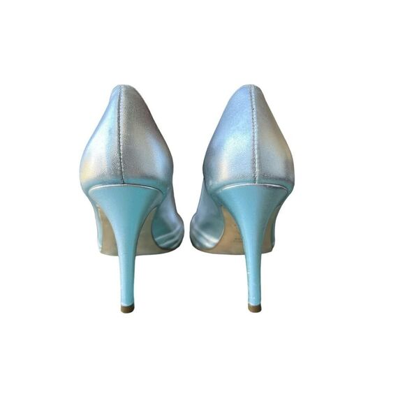 SOMETHING BLEU SILVER HEELS SIZE 7 - Picture 2 of 10